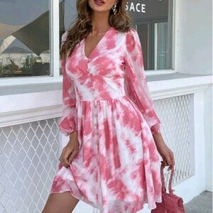 BOHO PINK TIE DYE DRESS